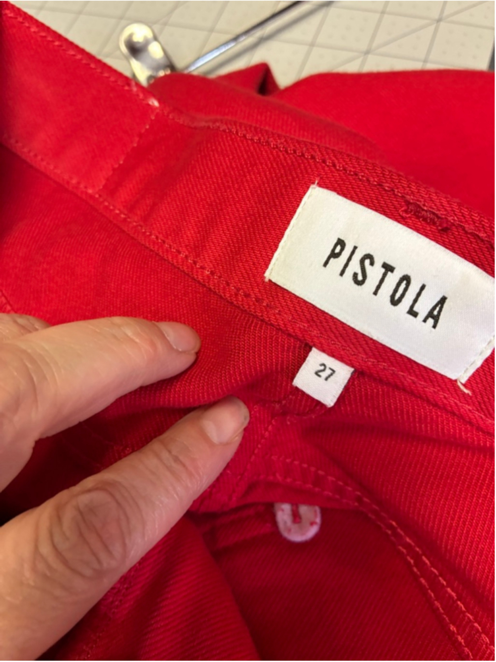 Pistola NWOT Samba Wide Leg Jeans in Red Size 27 - Picture 7 of 9